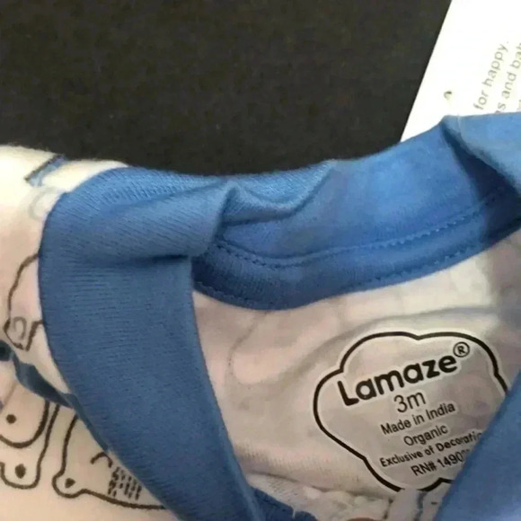 2 pack baby‎ boy sleepers Lamaze brand bear and stripe - Picture 4 of 8